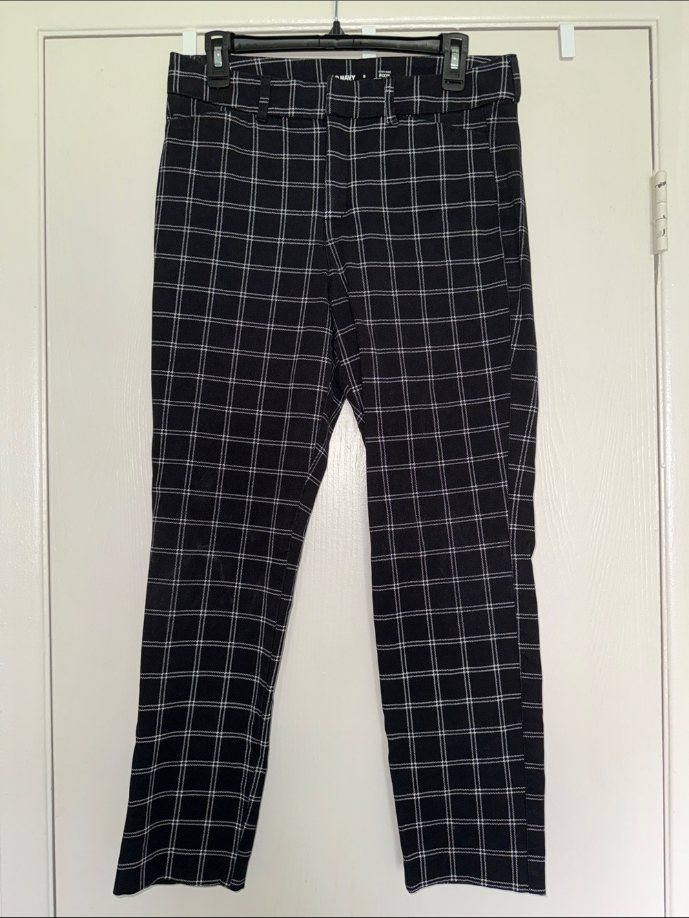 Old Navy Black Windowpane Ankle Pants